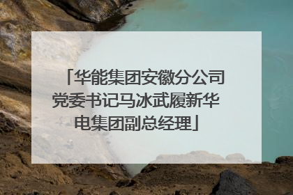 华能集团安徽分公司党委书记马冰武履新华电集团副总经理