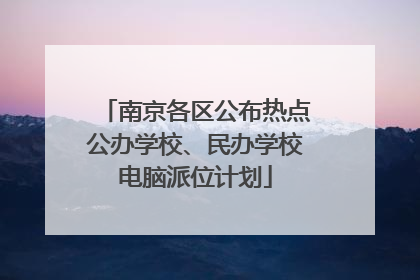 南京各区公布热点公办学校、民办学校电脑派位计划