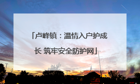 卢峰镇：温情入户护成长 筑牢安全防护网