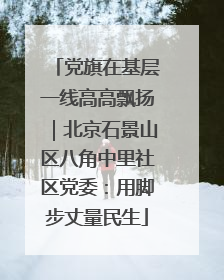 党旗在基层一线高高飘扬｜北京石景山区八角中里社区党委：用脚步丈量民生