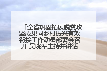 全省巩固拓展脱贫攻坚成果同乡村振兴有效衔接工作动员部署会召开 吴晓军主持并讲话 罗东川作安排部署