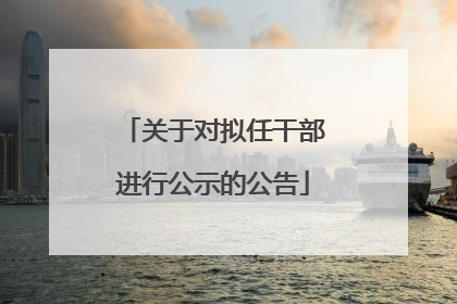 关于对拟任干部进行公示的公告