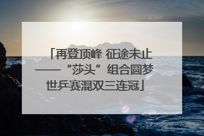 再登顶峰 征途未止——“莎头”组合圆梦世乒赛混双三连冠