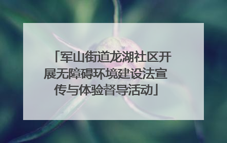 军山街道龙湖社区开展无障碍环境建设法宣传与体验督导活动