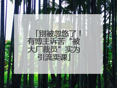 别被忽悠了！有博主诉苦“被大厂裁员”实为引流卖课