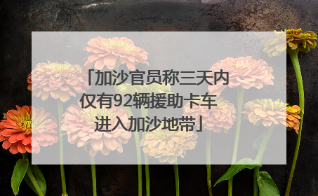 加沙官员称三天内仅有92辆援助卡车进入加沙地带