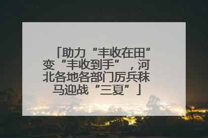 助力“丰收在田”变“丰收到手”，河北各地各部门厉兵秣马迎战“三夏”
