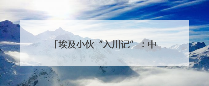 埃及小伙“入川记”：中国不只是“世界工厂”