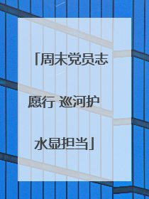 周末党员志愿行 巡河护水显担当