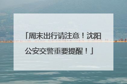 周末出行请注意！沈阳公安交警重要提醒！