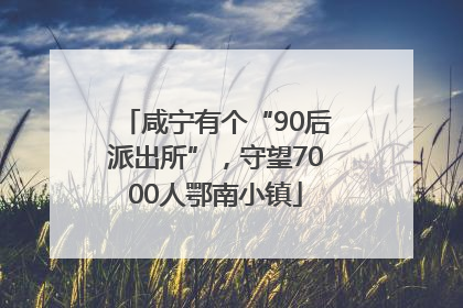 咸宁有个“90后派出所”，守望7000人鄂南小镇