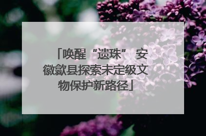 唤醒“遗珠” 安徽歙县探索未定级文物保护新路径