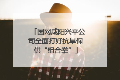 国网咸阳兴平公司全面打好抗旱保供“组合拳”