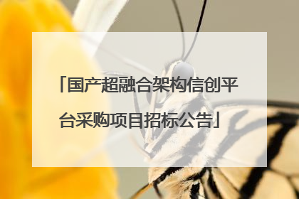 国产超融合架构信创平台采购项目招标公告