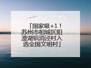 国家级+1！苏州市相城区阳澄湖镇消泾村入选全国文明村