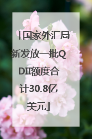 国家外汇局新发放一批QDII额度合计30.8亿美元