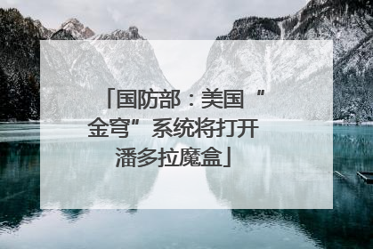 国防部：美国“金穹”系统将打开潘多拉魔盒