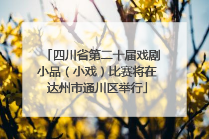 四川省第二十届戏剧小品（小戏）比赛将在达州市通川区举行