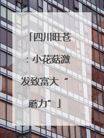 四川旺苍：小花菇激发致富大“蘑力”