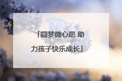 圆梦微心愿 助力孩子快乐成长
