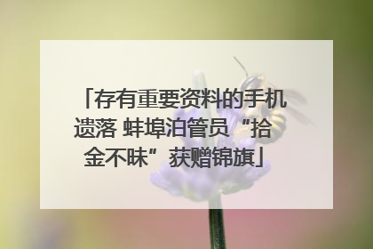 存有重要资料的手机遗落 蚌埠泊管员“拾金不昧”获赠锦旗