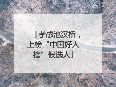孝感池汉桥，上榜“中国好人榜”候选人