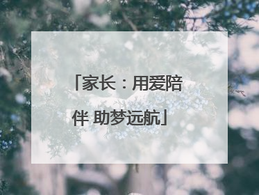 家长：用爱陪伴 助梦远航