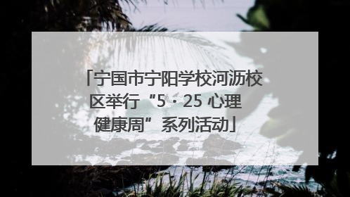 宁国市宁阳学校河沥校区举行“5・25 心理健康周”系列活动