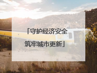 守护经济安全 筑牢城市更新