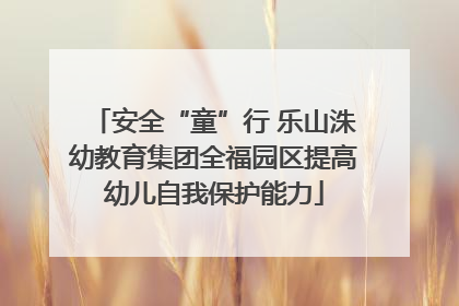 安全“童”行 乐山洙幼教育集团全福园区提高幼儿自我保护能力