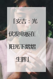 安吉：光伏发电板在阳光下熠熠生辉