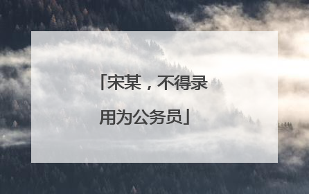宋某，不得录用为公务员