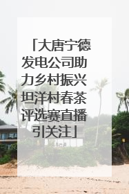 大唐宁德发电公司助力乡村振兴坦洋村春茶评选赛直播引关注