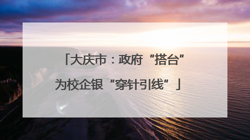 大庆市：政府“搭台”为校企银“穿针引线”
