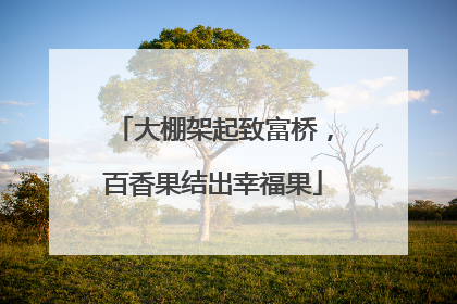 大棚架起致富桥，百香果结出幸福果