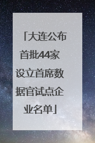 大连公布首批44家设立首席数据官试点企业名单