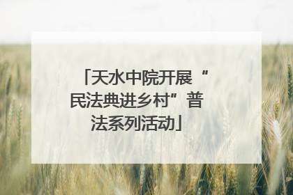 天水中院开展“民法典进乡村”普法系列活动