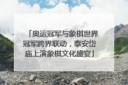 奥运冠军与象棋世界冠军跨界联动，泰安岱庙上演象棋文化盛宴