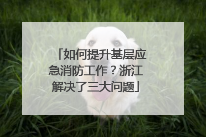 如何提升基层应急消防工作？浙江解决了三大问题