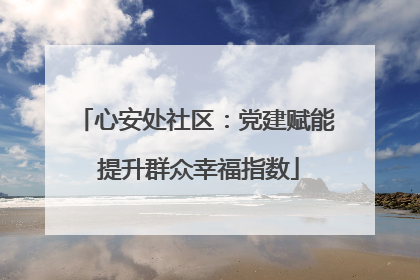 心安处社区：党建赋能 提升群众幸福指数
