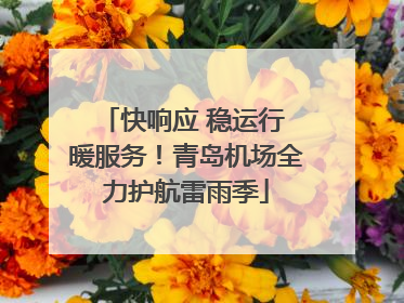 快响应 稳运行 暖服务！青岛机场全力护航雷雨季
