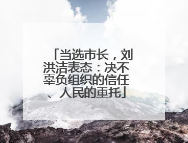 当选市长，刘洪洁表态：决不辜负组织的信任、人民的重托