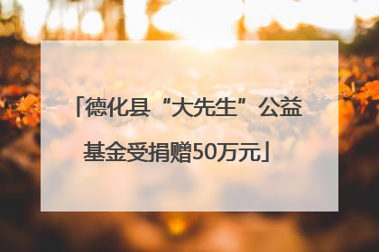 德化县“大先生”公益基金受捐赠50万元