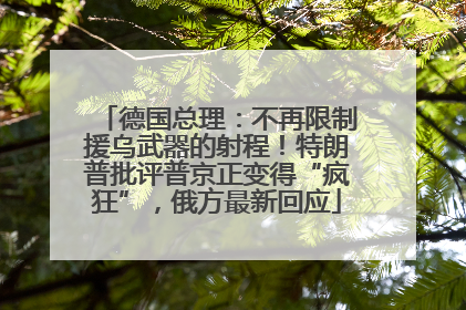 德国总理：不再限制援乌武器的射程！特朗普批评普京正变得“疯狂”，俄方最新回应