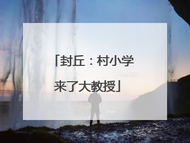 封丘：村小学来了大教授