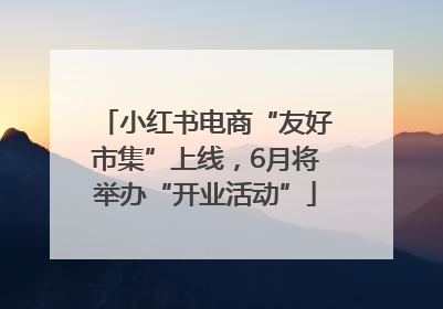 小红书电商“友好市集”上线，6月将举办“开业活动”