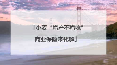 小麦“增产不增收” 商业保险来化解