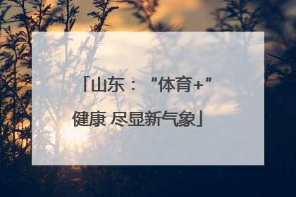 山东：“体育+”健康 尽显新气象