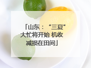 山东：“三夏”大忙将开始 机收减损在田间