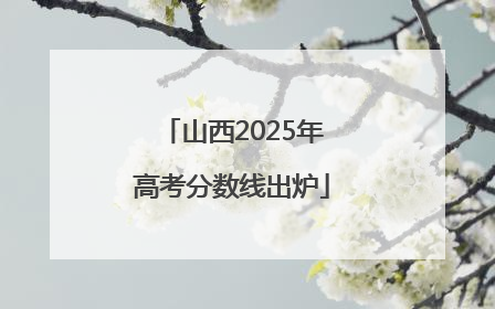 山西2025年高考分数线出炉
